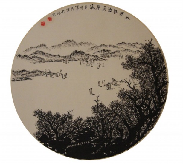 太湖帆逐层层浪