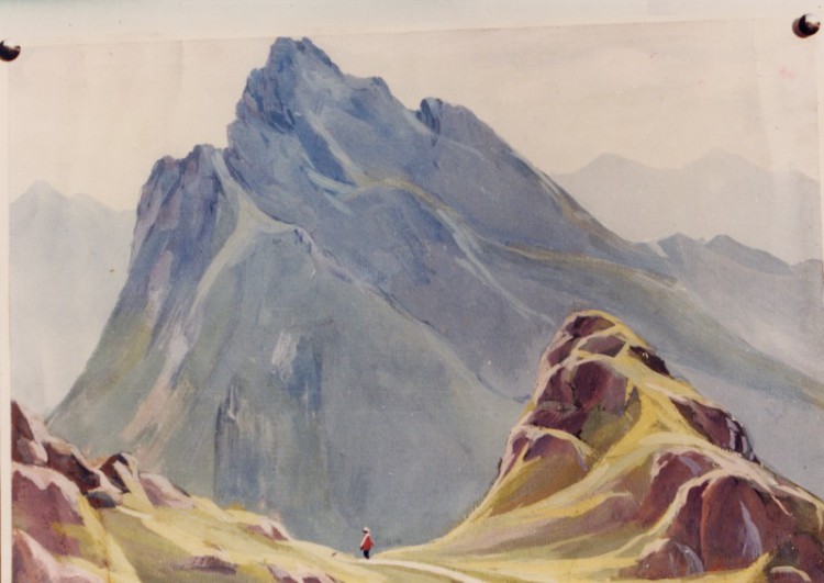 墙画山峰